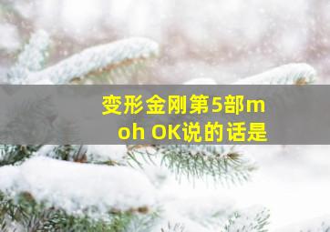 变形金刚第5部m oh OK说的话是